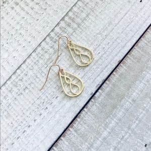 Boho Chic Gold Teardrop Dangle Drop Earrings NWT